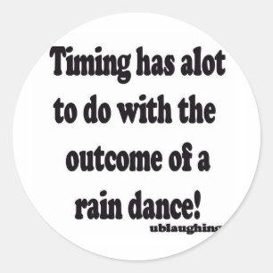 rain dance classic round sticker