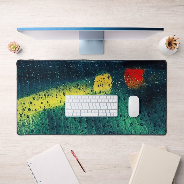 Rain Dotted Green Desk Mat (Office 1)