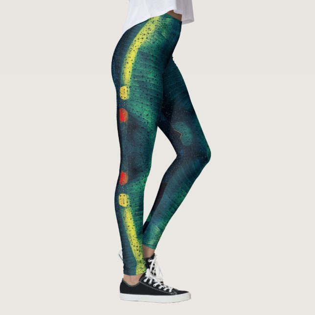 Rain Dotted Green Pattern Leggings (Right)