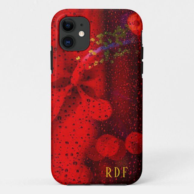 Rain Dotted Red Case-Mate iPhone Case (Back)