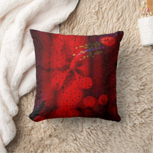 Rain Dotted Red Cushion