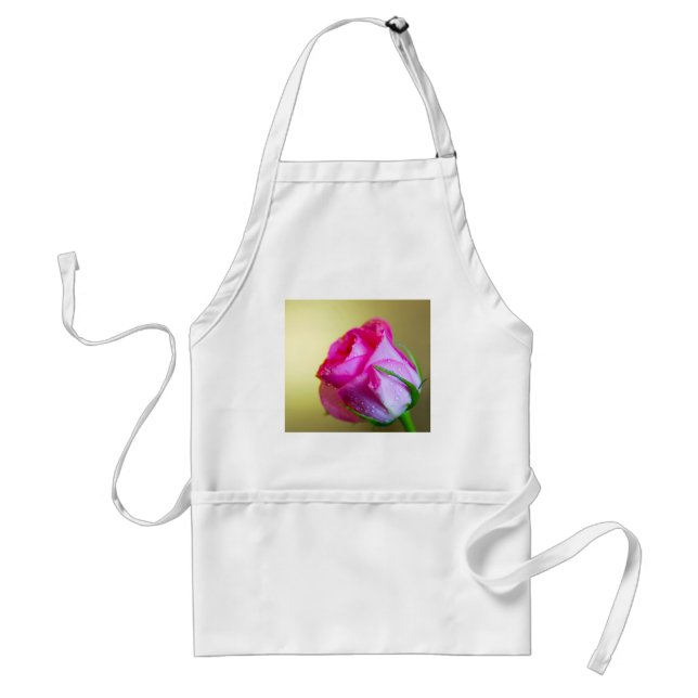 Rain Drop Kisses of Nature on Pink Rose Standard Apron (Front)