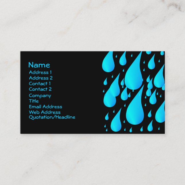 Rain Drops Business Card (Front)