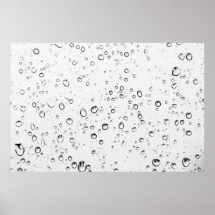 Rain drops rainy wet droplets poster