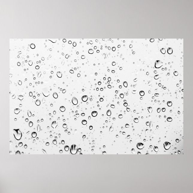 Rain drops rainy wet droplets poster (Front)