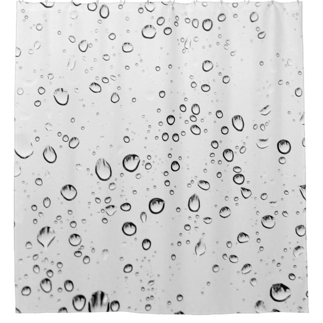 Rain drops rainy wet droplets shower curtain (Front)
