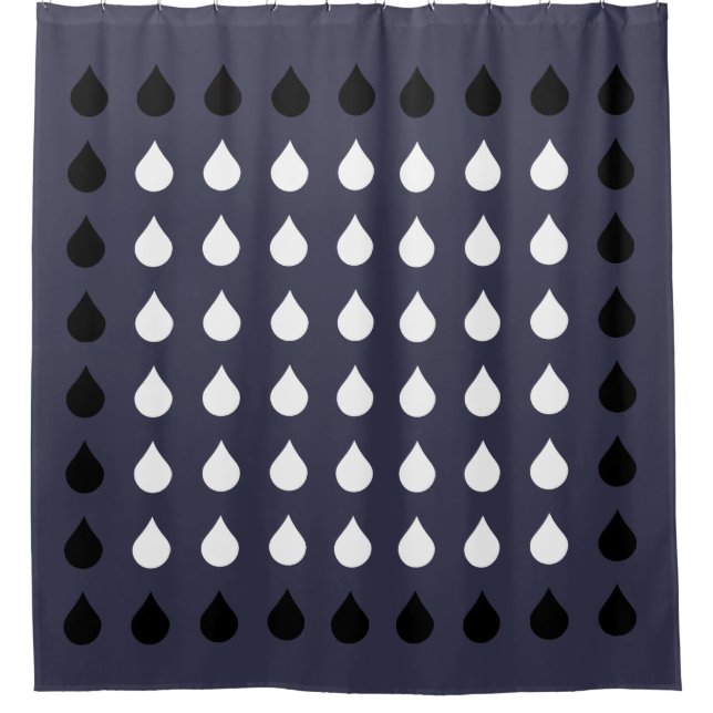 rain drops shower curtain (Front)