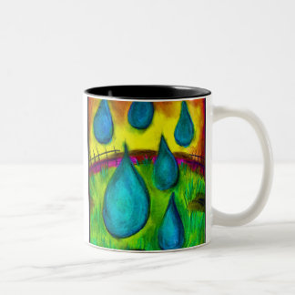 Rain Drops Two-Tone Coffee Mug