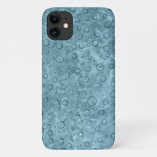 Rain Drops Wet Look on Aqua Phone Case (Back)