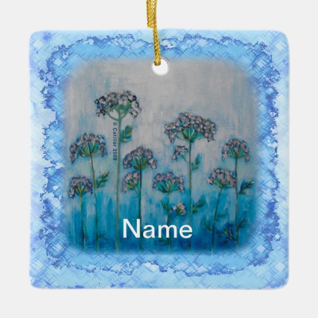 Rain Flowers  Ceramic Ornament (Front)