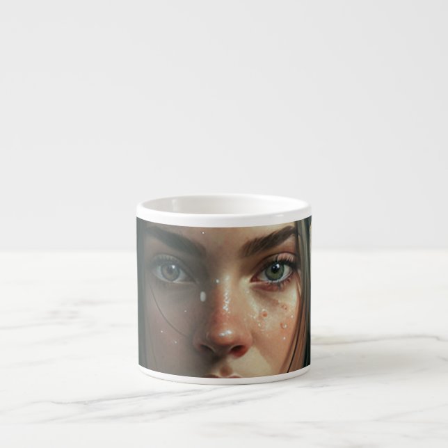 Rain hood girl espresso cup (Front)