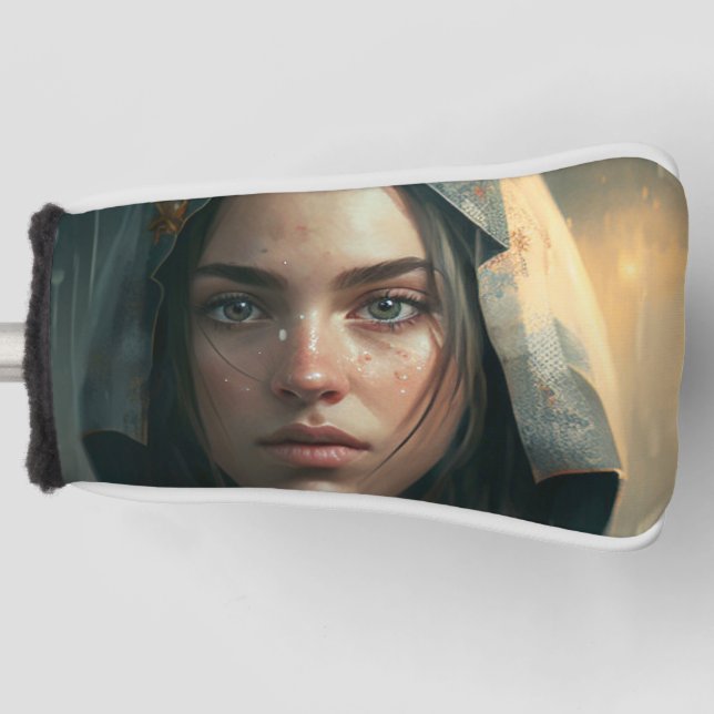 Rain hood girl golf head cover (Front)
