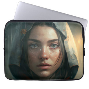 Rain hood girl laptop sleeve