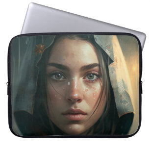 Rain hood girl laptop sleeve