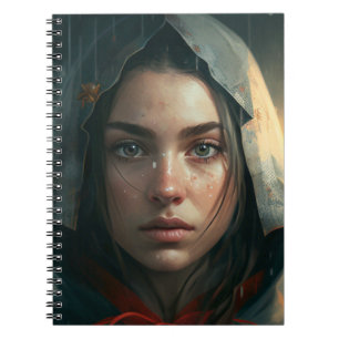 Rain hood girl notebook