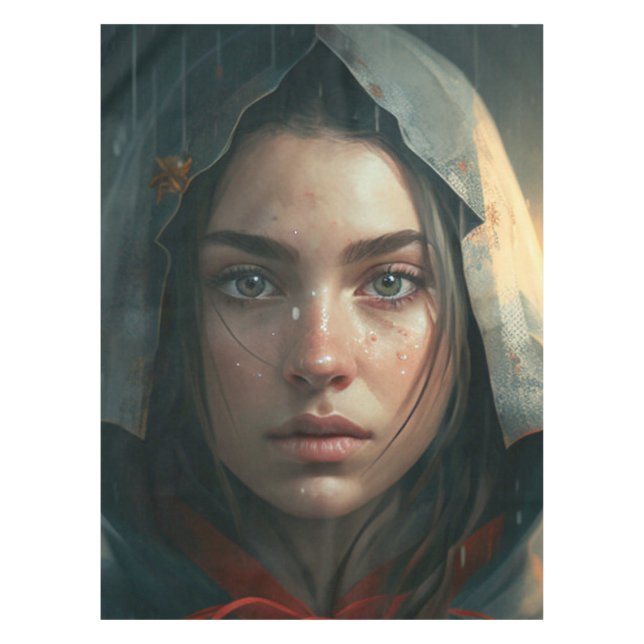 Rain hood girl tablecloth (Front)