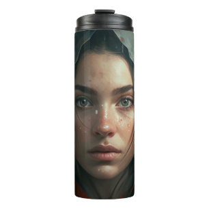 Rain hood girl thermal tumbler