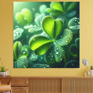 Rain-Kissed Clover - Canvas Print