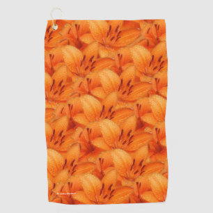 Rain-Kissed Orange Asiatic Tiger Lilies Golf Towel