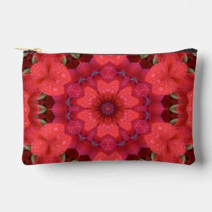 Rain Kissed Scarlet Kaleidoscope  Accessory Pouch