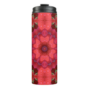 Rain Kissed Scarlet Kaleidoscope  Thermal Tumbler