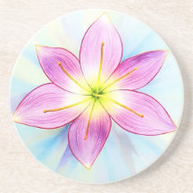 Rain Lily sandstone coaster