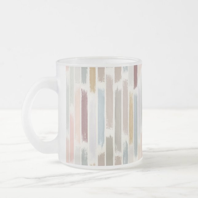 Rain of colours frosted glass coffee mug (Left)