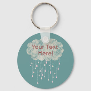 Rain of Love All Occasions Custom Keychain Blue