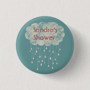 Rain of Love Shower Guest Custom Button Blue