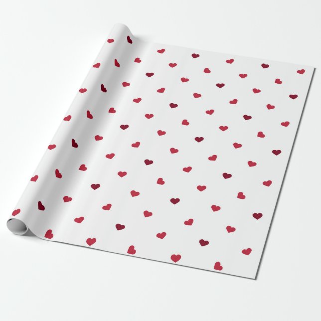 Rain of Tiny Hearts cute gift of love Wrapping Paper (Unrolled)