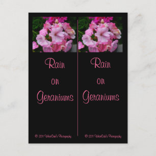 Rain on Geraniums Bookmarks  Postcard