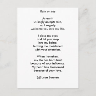 Rain on Me by Susan Sonnen Postcard