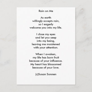 Rain on Me by Susan Sonnen Postcard