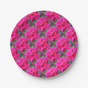 Rain on petals paper plate
