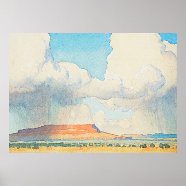 Rain on the Mesa, 1945 by Maynard Dixon Poster (Front)