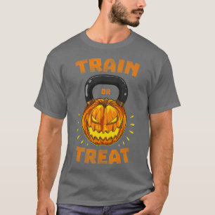 rain Or reat Pumpkin Kettlebell Halloween Weightli T-Shirt