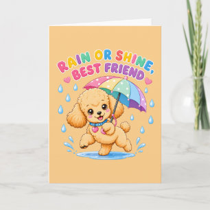 Rain or Shine Best Friend Cute Poodle Dog Design Invitation