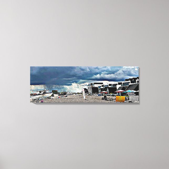 Rain over Hythe Fisherman's Beach Canvas Print (Front)