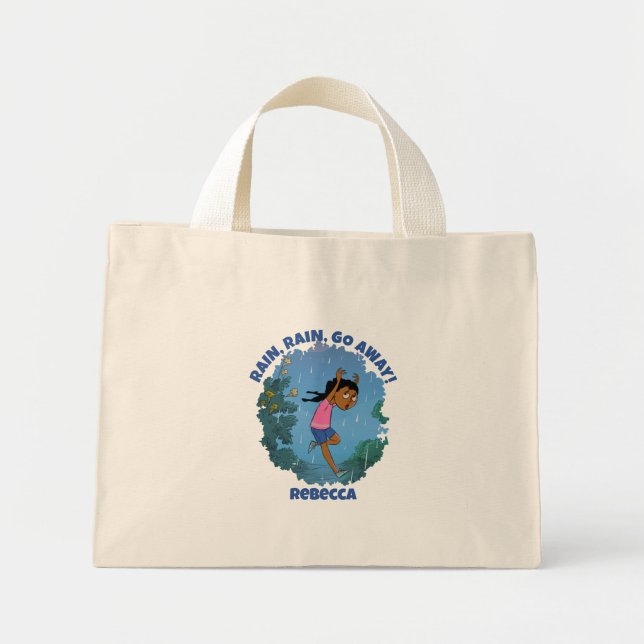RAIN RAIN GO AWAY Black Girls Afro Mini Tote Bag (Front)