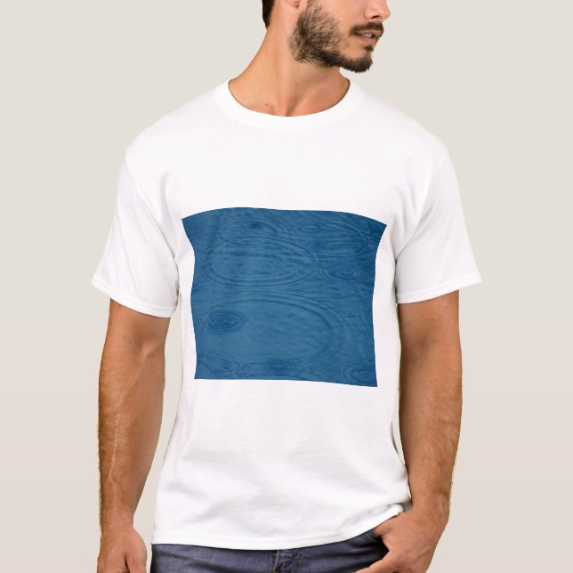 Rain Ripples (Blue Water Waves) T-Shirt (Front)