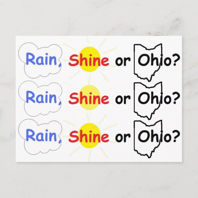 Rain, Shine or Ohio? Postcard (Front)