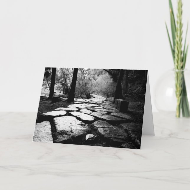 Rain-soaked paving stones card (Front)
