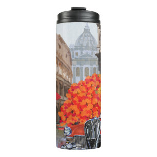 Rain-Soaked Rome Vintage Poster Thermal Tumbler