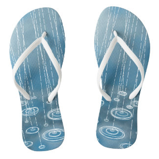 Rain Storm Blue Flip Flops