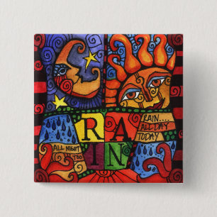 Rain - Sun and Moon Design on Square Button