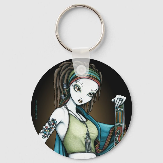 "Rain" Tribal Dreadlock Rain Maker Fae Keychain (Front)