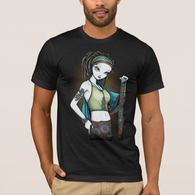"Rain" Tribal Dreadlock Rain Maker Fae t-shirt (Front)