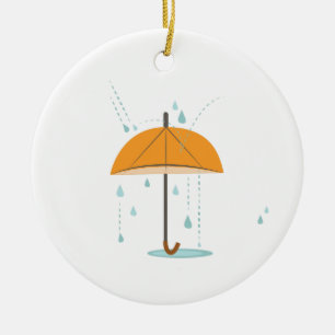 Rain Umbrella Ceramic Tree Decoration