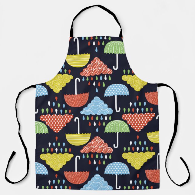 Rain Water Drops Seamless Pattern Apron (Front)