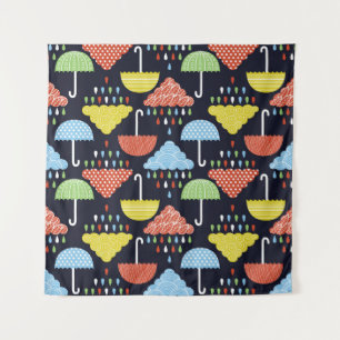Rain Water Drops Seamless Pattern Tapestry